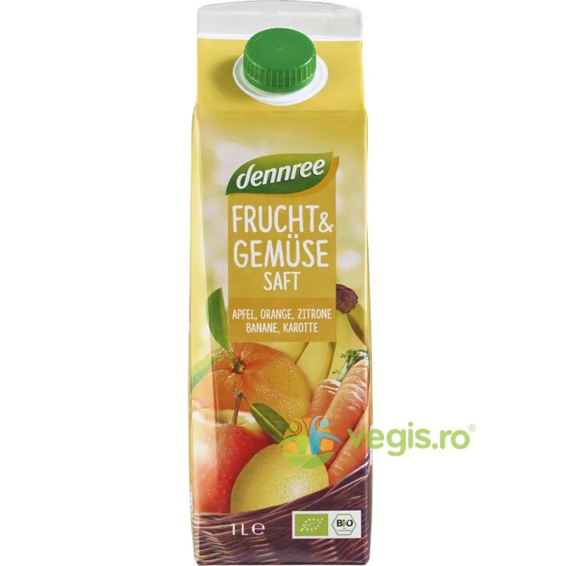 Suc Galben de Fructe si Legume Ecologic/Bio 1L Dennree — preț și oferte