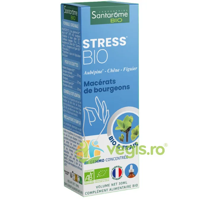 Stres (Complex 3 Muguri: Paducel, Smochin, Stejar) Ecologic/Bio 30ml SANTAROME — preț și oferte