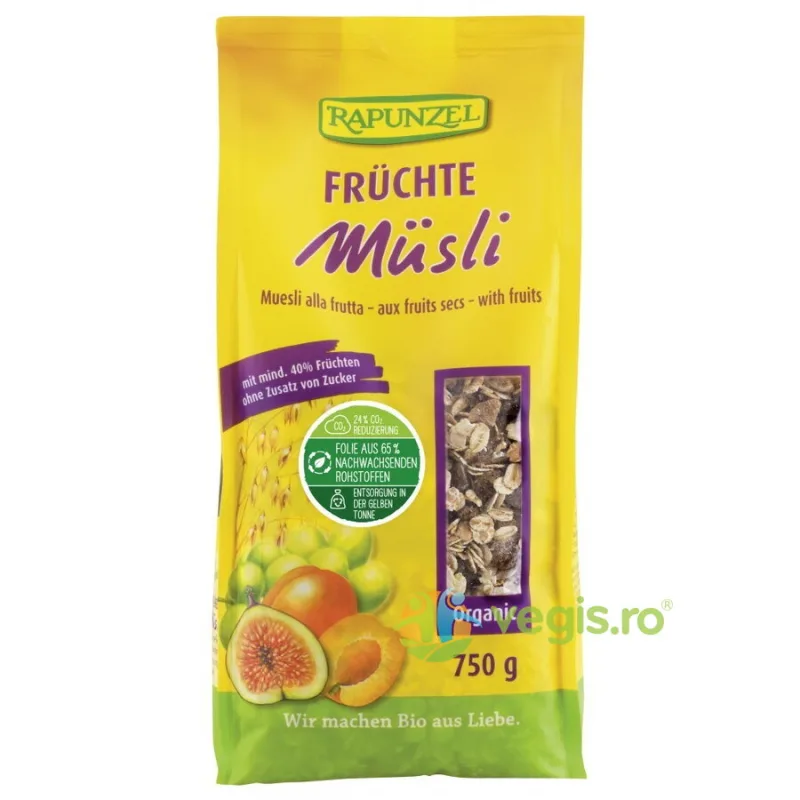 Musli cu Fructe fara Zahar Ecologic/Bio 750g Rapunzel — preț și oferte