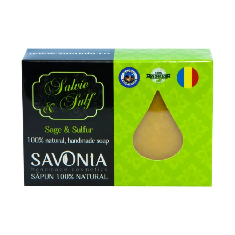 Sapun Natural Salvie si Sulf, 90g, Savonia — preț și oferte