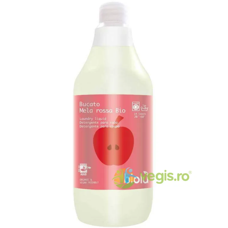 Detergent Lichid pentru Rufe Albe si Colorate cu Mere Rosii Ecologic/Bio 1L BIOLU — preț și oferte