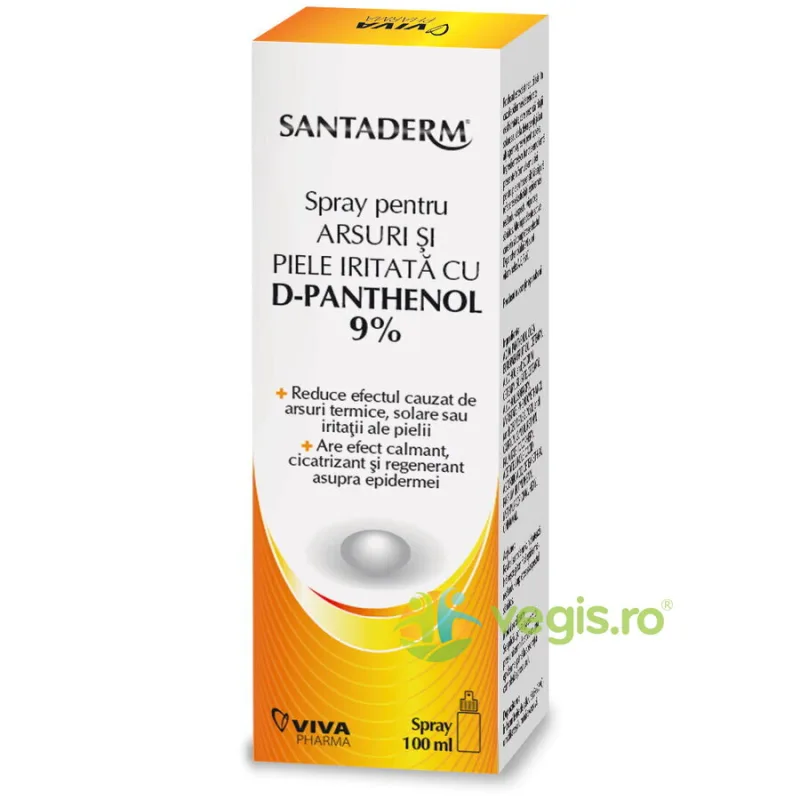 Spray pentru Arsuri si Piele Iritata cu D-Panthenol Santaderm 9% 100ml VIVA PHARMA — preț și oferte
