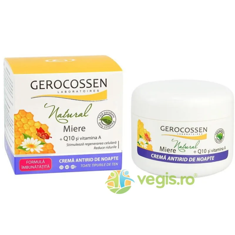 Crema Antirid de Noapte cu Miere +Q10 si Vitamina A Natural 100ml — preț și oferte