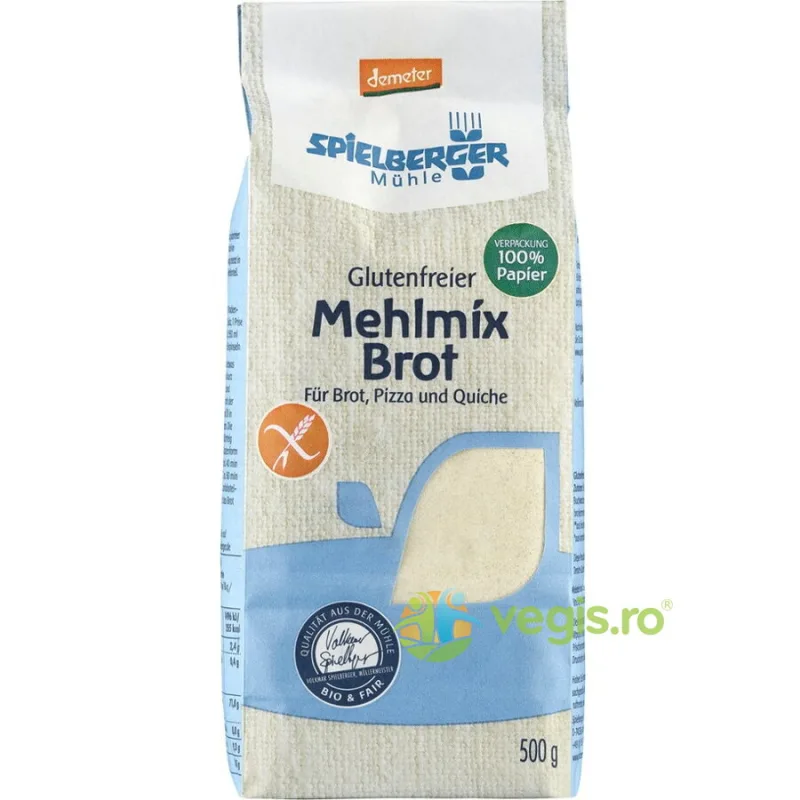 Mix de Faina Demeter pentru Paine, Pizza si Quiche fara Gluten Ecologic/Bio 500g SPIELBERGER — preț și oferte