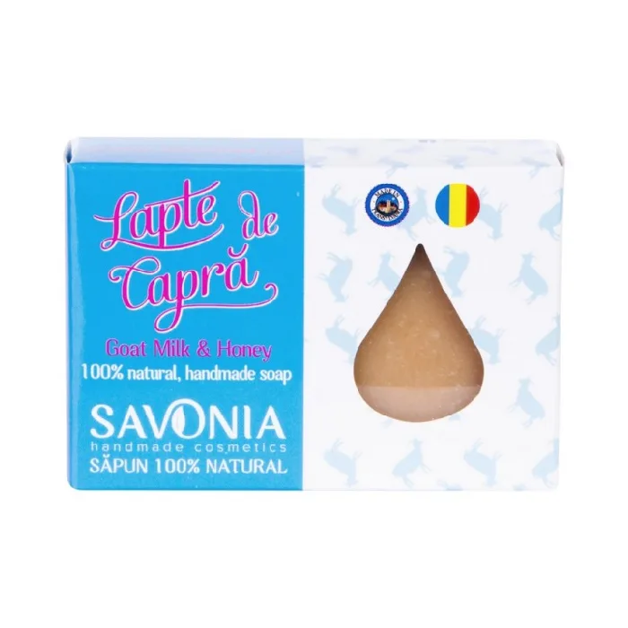 Sapun Natural Lapte de Capra si Miere, 90g, Savonia — preț și oferte