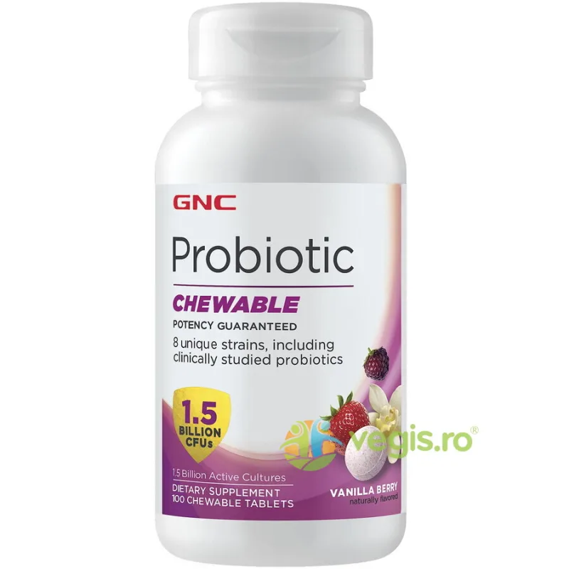 Probiotic 1.5 Billion CFUs 100tb masticabile GNC — preț și oferte