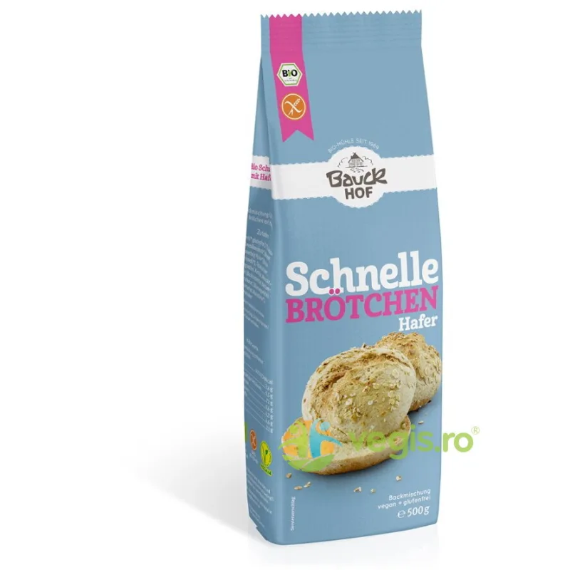 Mix de Faina pentru Chifle Rapide din Ovaz fara Gluten Ecologic/Bio 500g BAUCKHOF — preț și oferte