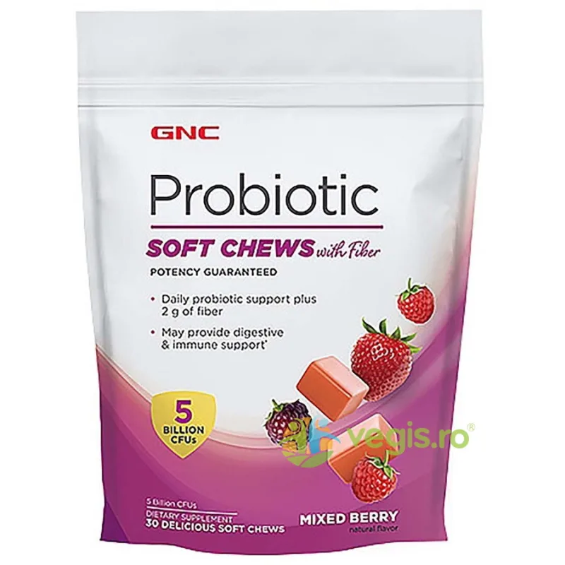 Caramele Probiotice cu Fibre si Aroma de Fructe 30buc GNC — preț și oferte