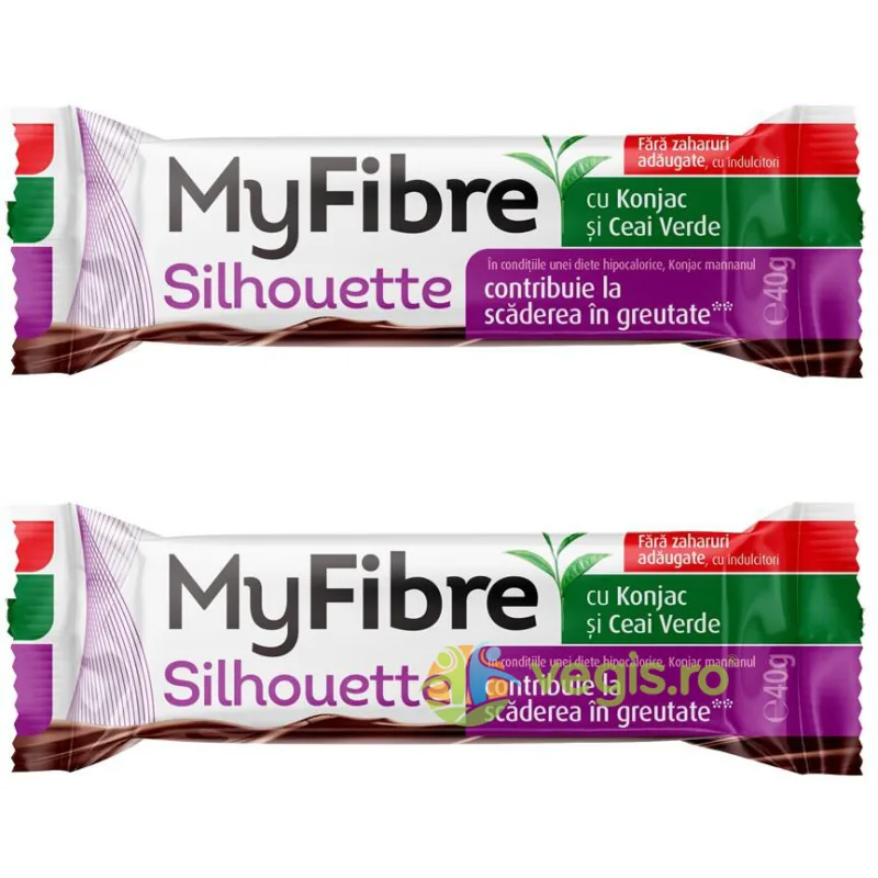 Pachet Baton Silhouette cu Konjac si Ceai Verde MyFibre 40g + 40g SLY NUTRICIA — preț și oferte