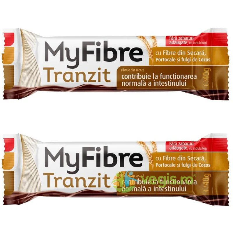 Pachet Baton Tranzit cu Fibre din Secara, Portocale si Fulgi de Cocos MyFibre 40g + 40g SLY&nbsp;NUTRITIA — preț și oferte