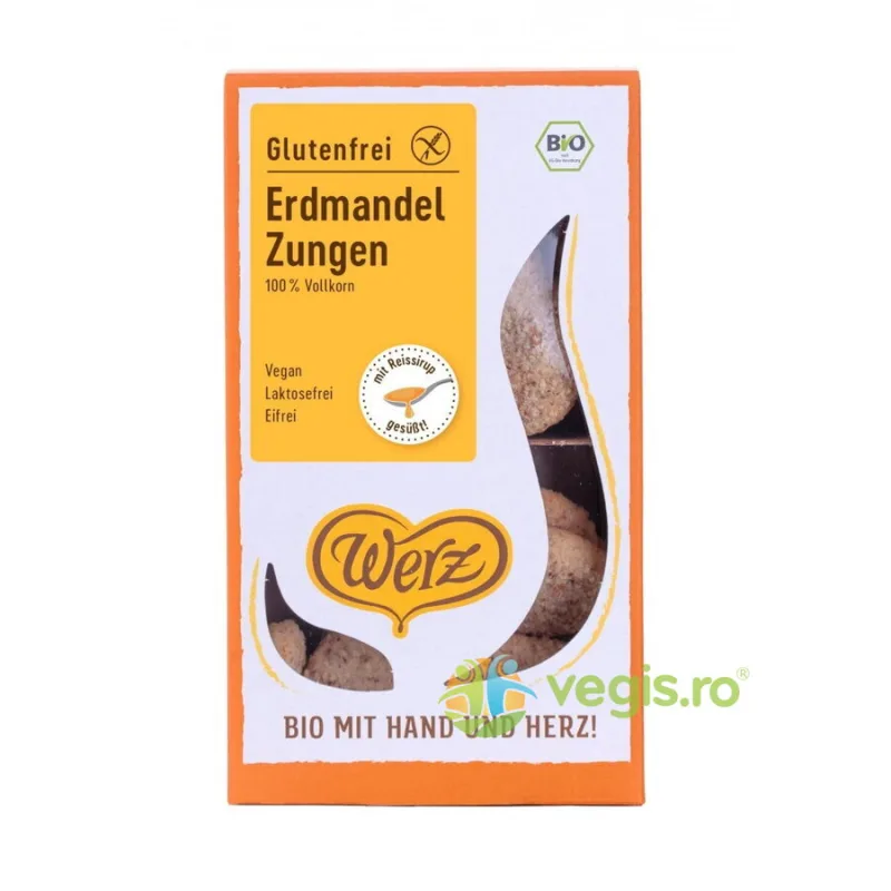Fursecuri din Faina Integrala de Orez si Arahide fara Gluten Ecologice/Bio 125g WERZ — preț și oferte