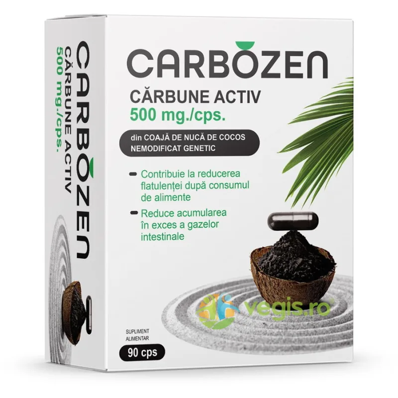 Carbozen (Carbune Activ) 500mg 90cps ROTTA NATURA — preț și oferte