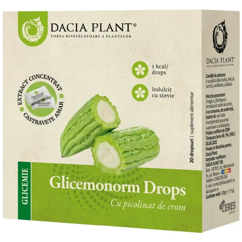 Glicemonorm Dropsuri 20buc DACIA PLANT — preț și oferte