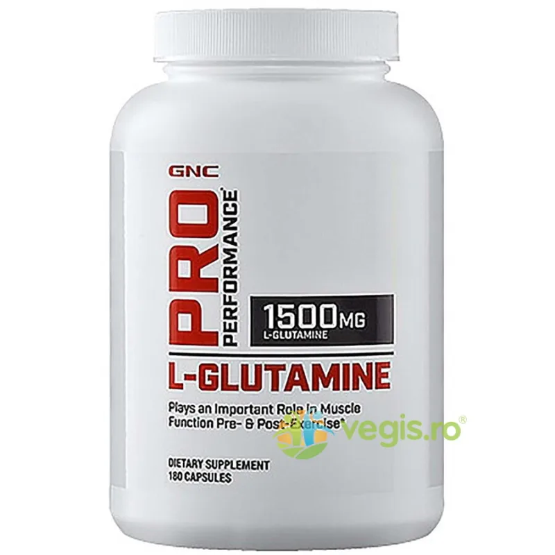 L-Glutamine (L-Glutamina) 1500mg Pro Performance 180cps GNC — preț și oferte
