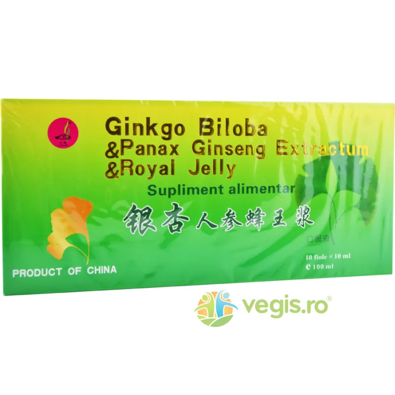 Ginkgo Biloba + Panax Ginseng Extractum + Royal Jelly 10fiole Naturalia — preț și oferte