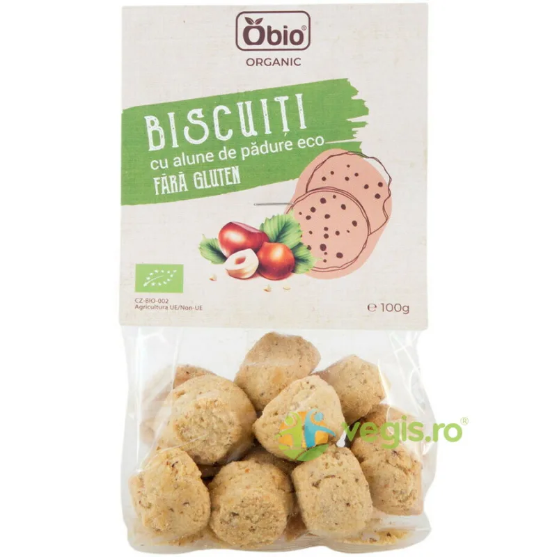 Biscuiti cu Alune de Padure fara Gluten Ecologici/Bio 100g OBio — preț și oferte