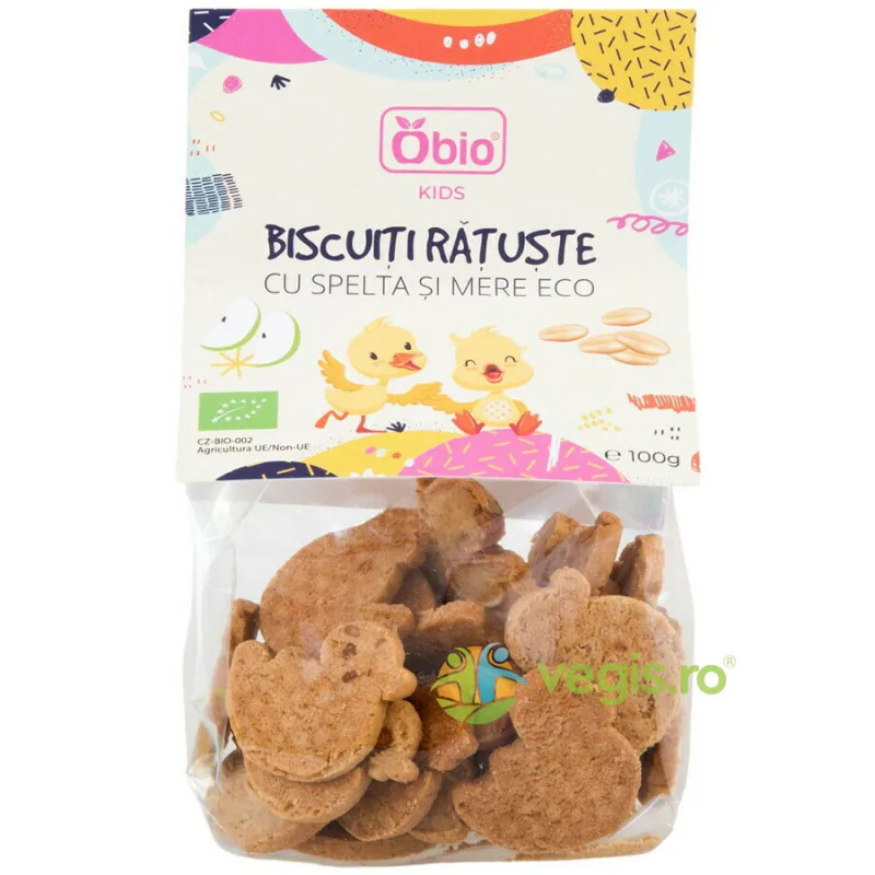 Biscuiti Ratuste cu Spelta si Mere Ecologici/Bio 100g OBio — preț și oferte