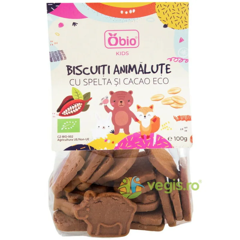 Biscuiti Animalute cu Spelta si Cacao Ecologici/Bio 100g OBio — preț și oferte