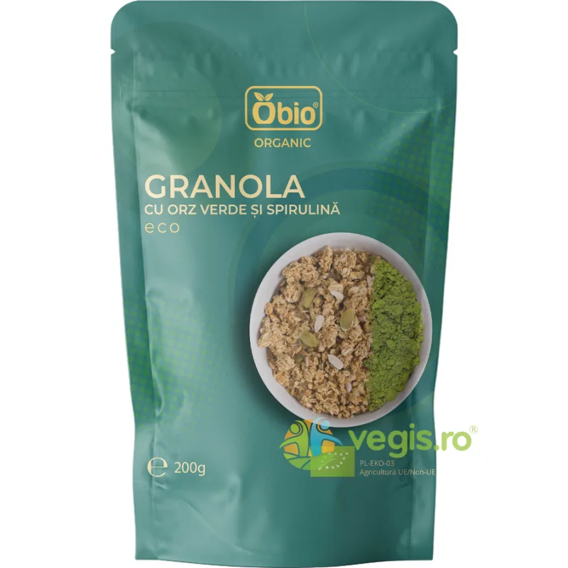 Granola cu Orz Verde si Spirulina Ecologica/Bio 200g OBio — preț și oferte
