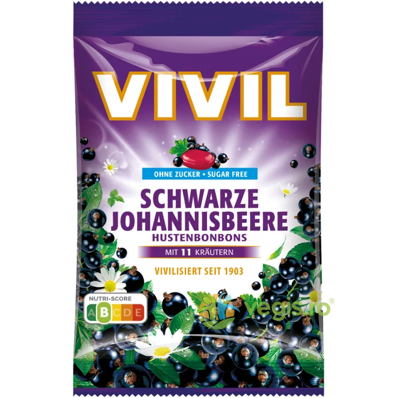 Bomboane cu Coacaze Negre si Vitamina C fara Zahar 60g VIVIL — preț și oferte