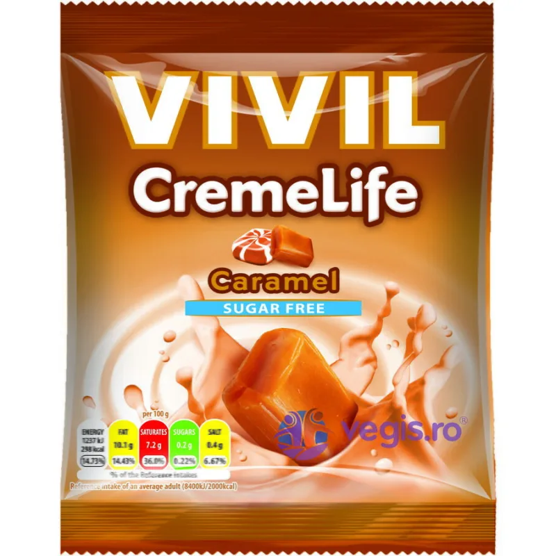 Bomboane Cremoase cu Caramel fara Zahar 60g VIVIL — preț și oferte