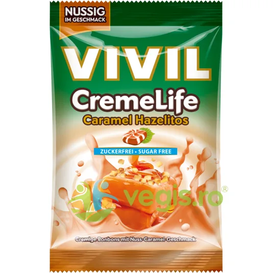 Bomboane Cremoase cu Caramel si Alune fara Zahar 90g VIVIL — preț și oferte