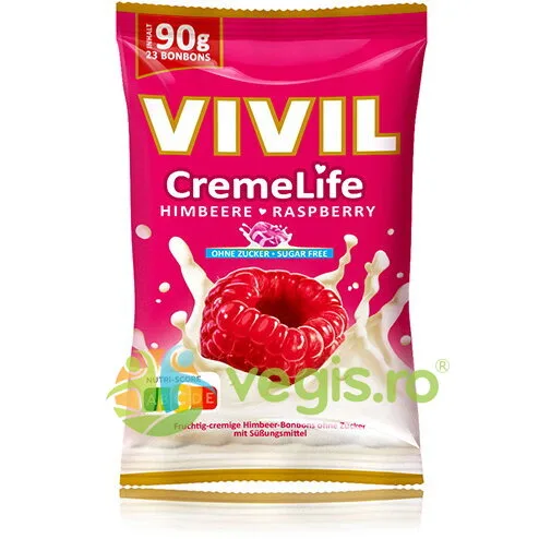 Bomboane Cremoase cu Zmeura fara Zahar 90g VIVIL — preț și oferte