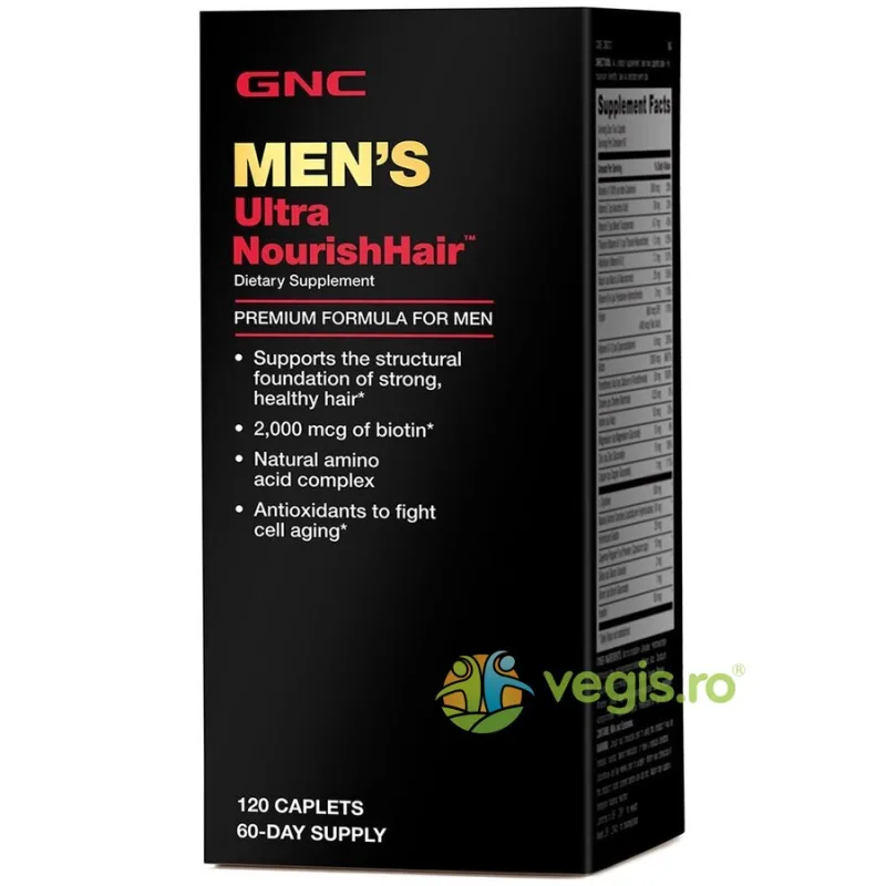 Complex de Multivitamine pentru Par (Men's Ultra NourishHair) 120tb GNC — preț și oferte