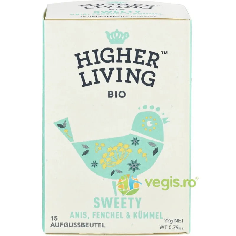 Ceai cu Anason, Fenicul si Chimen Ecologic/Bio 15dz HIGHER LIVING — preț și oferte