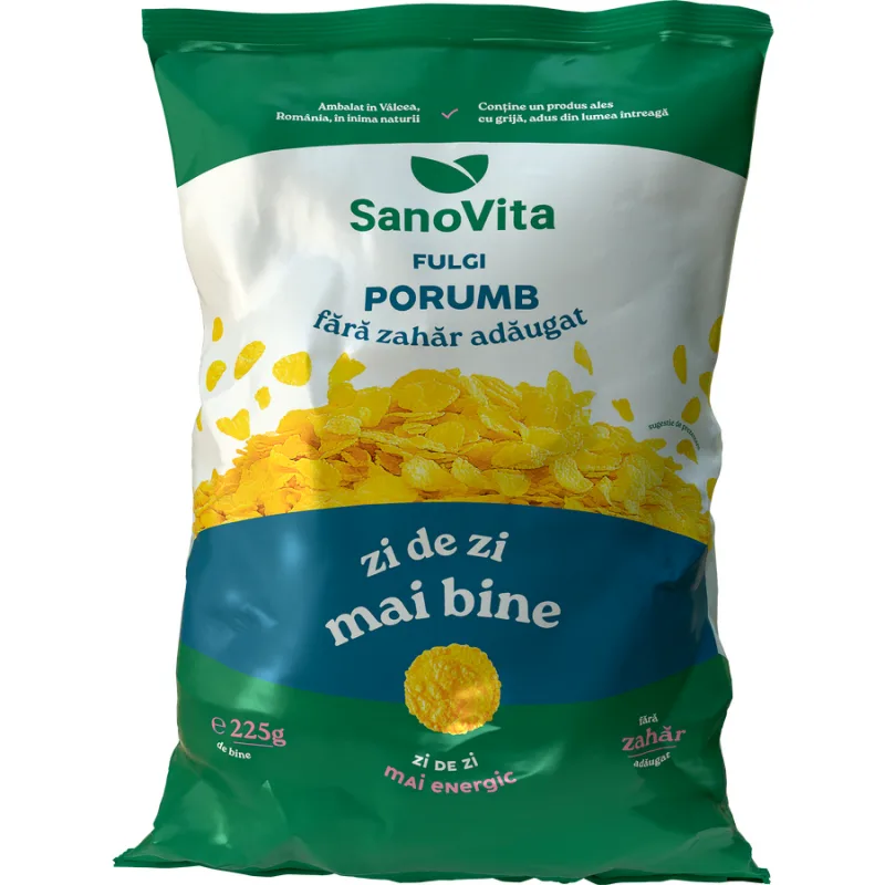 Fulgi de Porumb fara Zahar Adaugat 225g SANOVITA — preț și oferte