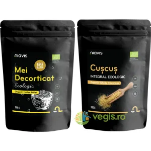 Pachet Mei Decorticat fara Gluten Ecologic/Bio 500g + Cus Cus Integral Ecologic/Bio 500g