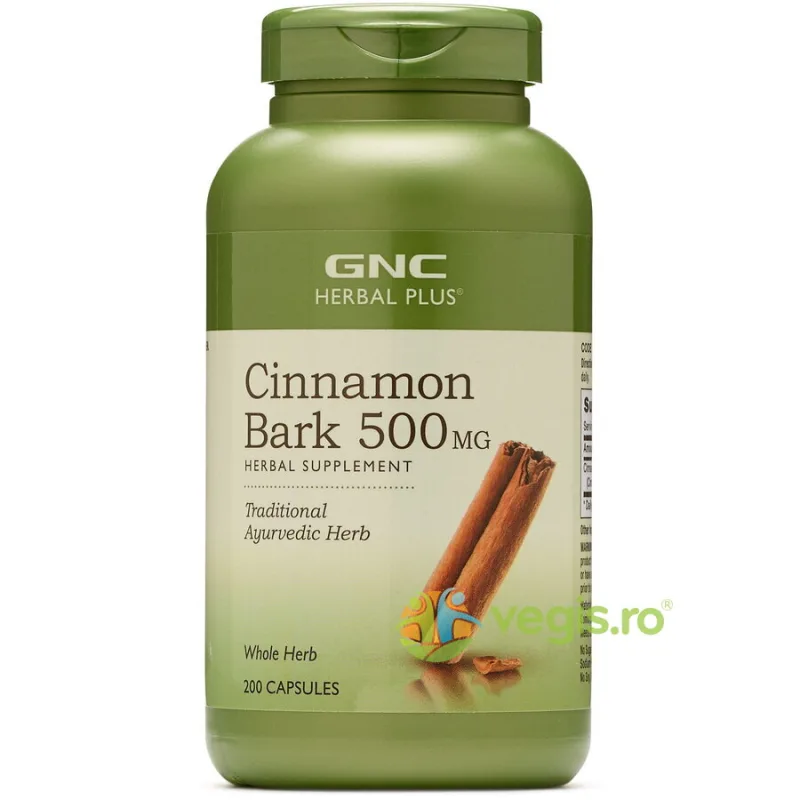 Scortisoara (Cinnamon Bark) Herbal Plus 500mg 200cps GNC — preț și oferte