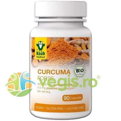 Turmeric (Curcuma) Forte Ecologic/Bio 500mg 90cps RAAB — preț și oferte