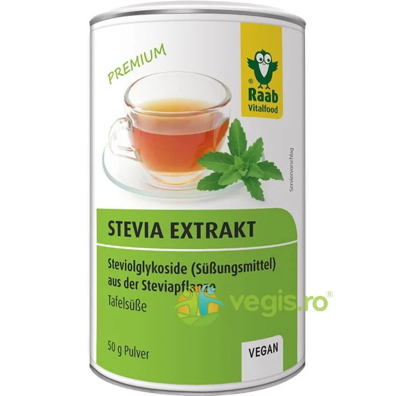 Stevia Pulbere Extract Solubil 50g RAAB — preț și oferte