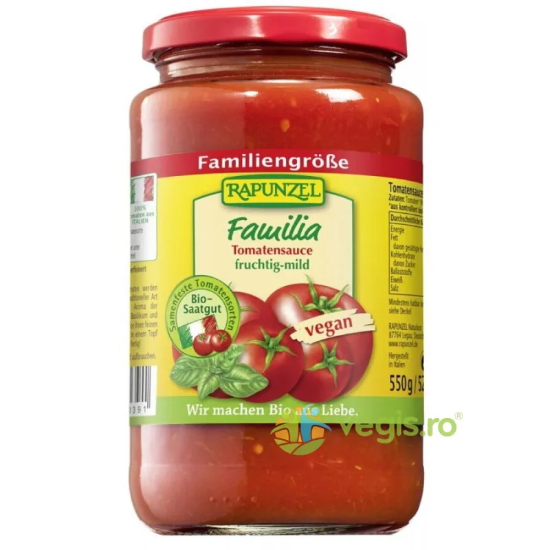 Sos de Tomate Familia Ecologic/Bio 550g Rapunzel — preț și oferte