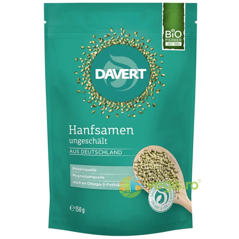 Seminte de Canepa in Coaja Ecologice/Bio 150g DAVERT — preț și oferte
