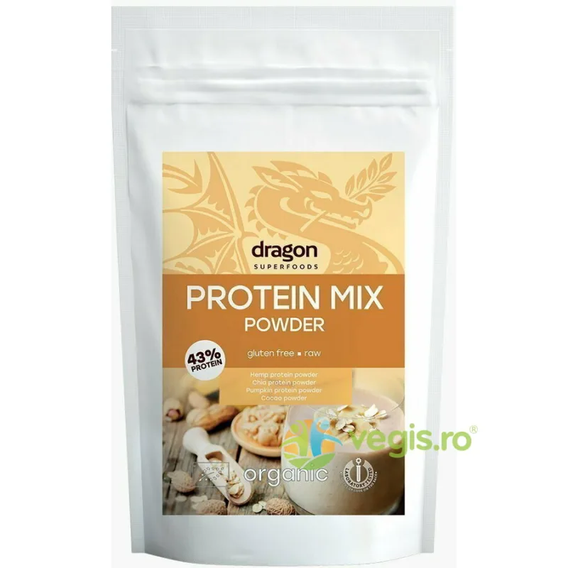 Mix Proteic Raw fara Gluten Ecologic/Bio 200g Dragon Superfoods — preț și oferte