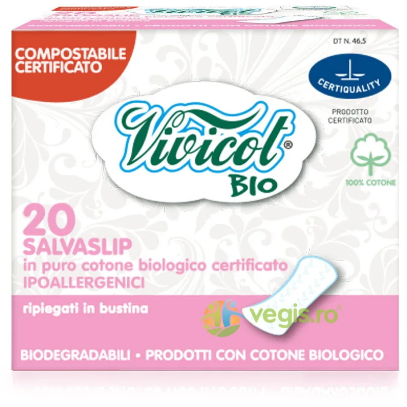 Protej Slip din Bumbac Organic si Hipoalergenic Normal 20buc VIVICOT — preț și oferte