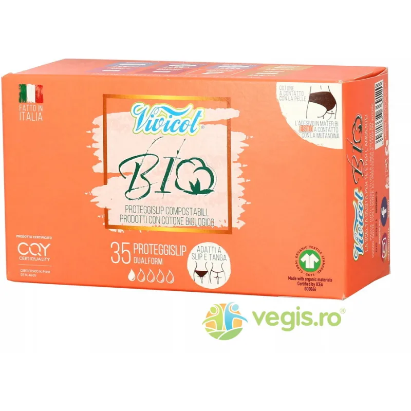 Protej Slip din Bumbac Organic si Hipoalergenic Dual Form 35buc VIVICOT — preț și oferte