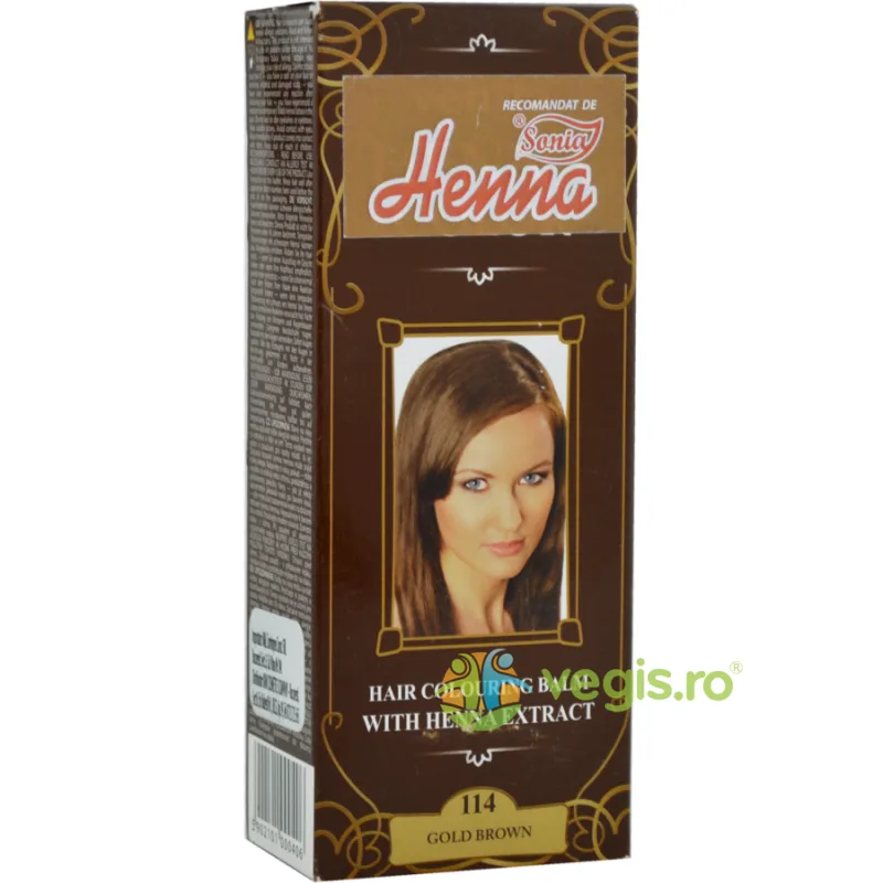Balsam Colorant pentru Par cu Henna nr.114 Saten Auriu 75g KIAN COSMETICS — preț și oferte