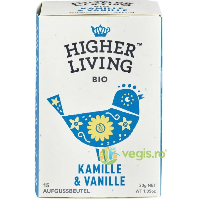 Ceai cu Musetel si Vanilie Ecologic/Bio 15 plicuri HIGHER LIVING — preț și oferte