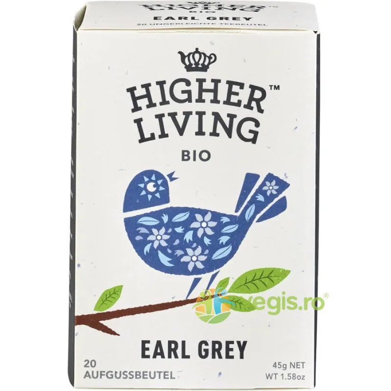 Ceai Negru Earl Grey Ecologic/Bio 20 plicuri HIGHER LIVING — preț și oferte