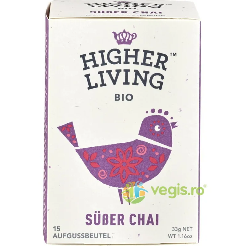 Ceai Sweet Chai Ecologic/Bio 15 plicuri HIGHER LIVING — preț și oferte