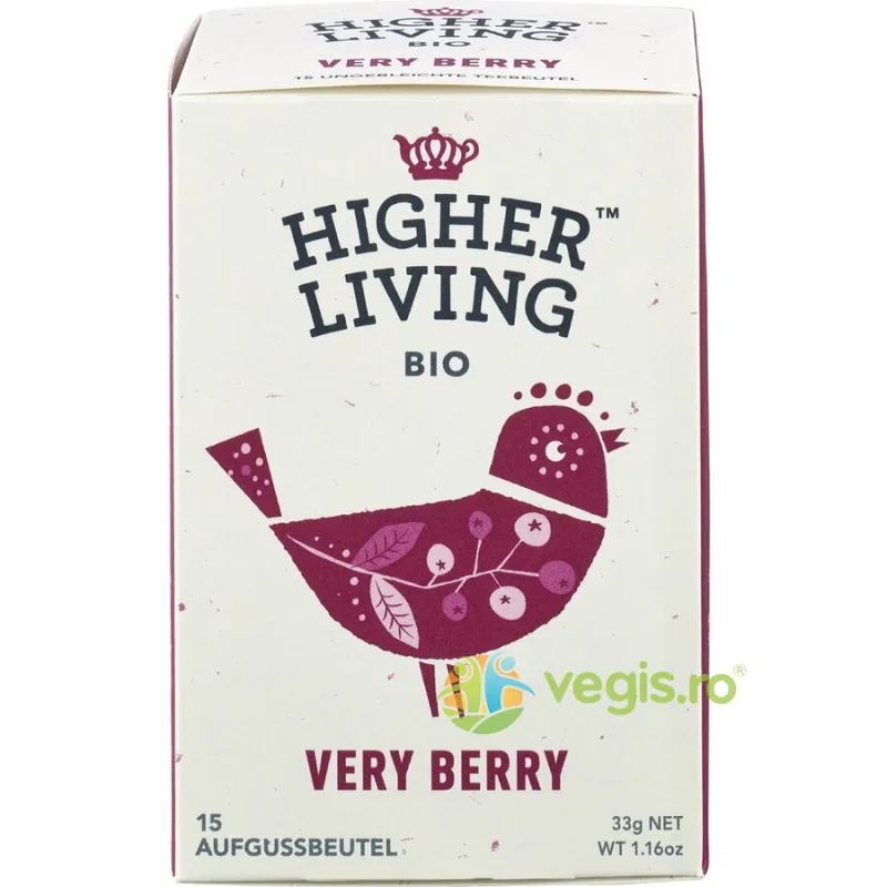 Ceai de Fructe Very Berry Ecologic/Bio 15 plicuri HIGHER LIVING — preț și oferte