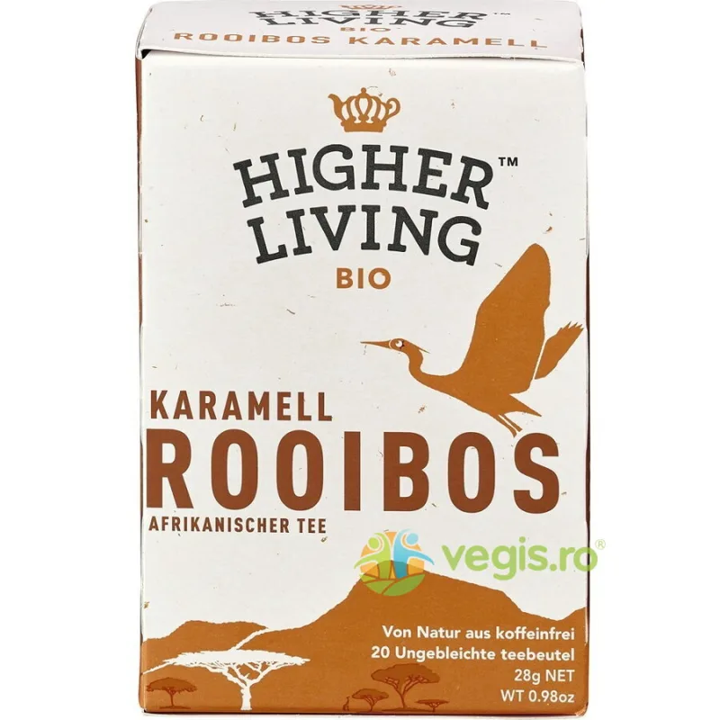 Ceai Rooibos Caramel Ecologic/Bio 20 plicuri HIGHER LIVING — preț și oferte