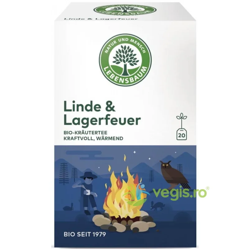 Ceai de Tei & Foc de Tabara Ecologic/Bio 20 plicuri LEBENSBAUM — preț și oferte