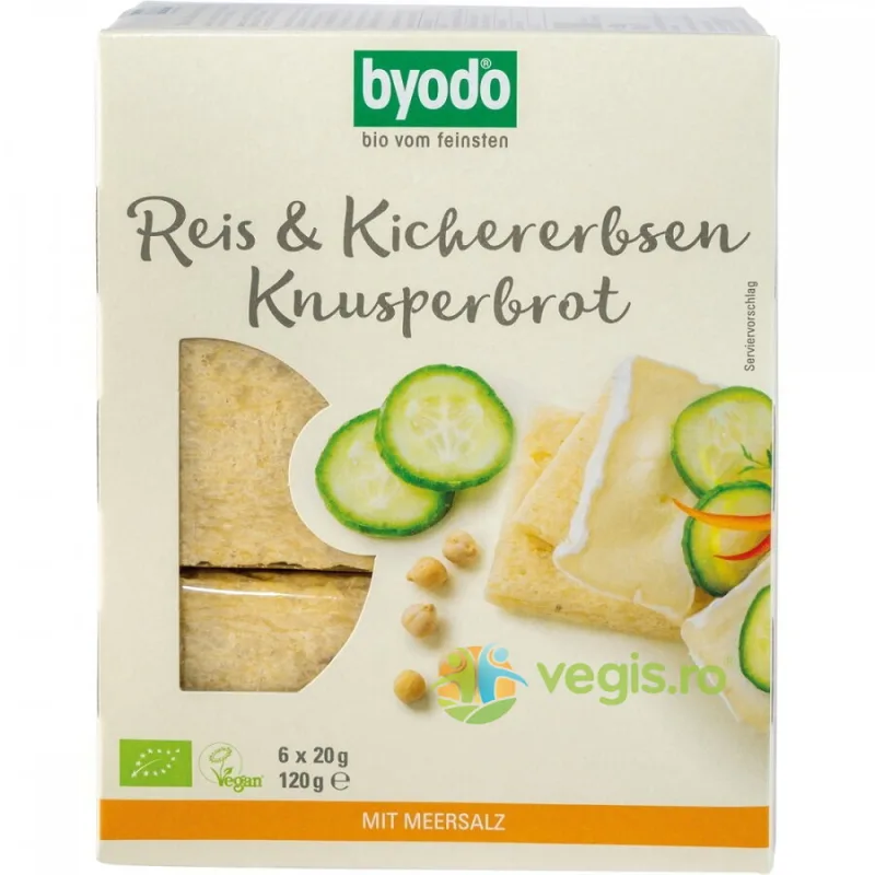 Paine Crocanta din Orez si Naut fara Gluten Ecologica/Bio 120g BYODO — preț și oferte