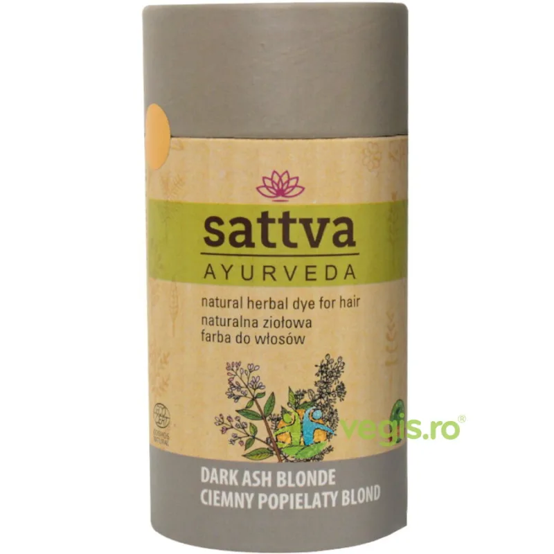 Vopsea de Par Blond Cenusiu Inchis (Dark Ash Blonde) 150g Sattva Ayurveda — preț și oferte