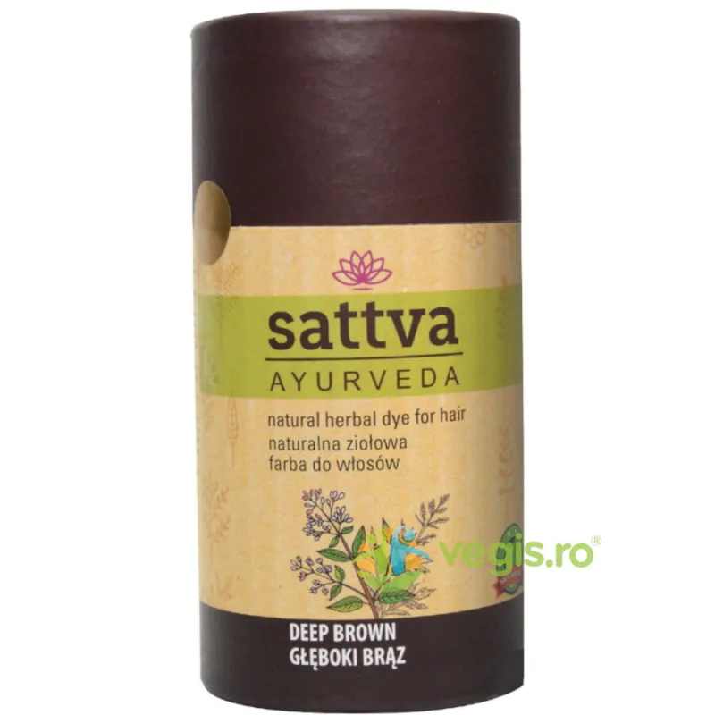 Vopsea de Par Ciocolatiu Intens (Deep Brown) 150g Sattva Ayurveda — preț și oferte