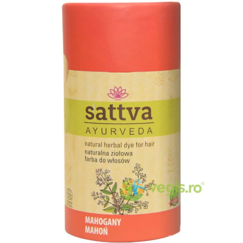 Vopsea de Par Rosu Mahon (Mahogany) 150g Sattva Ayurveda — preț și oferte